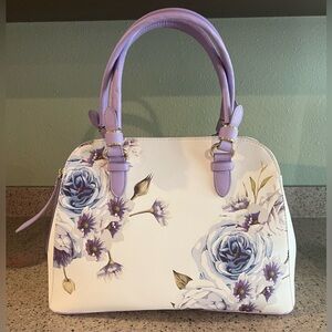 Floral Purple and White Women's Handbag